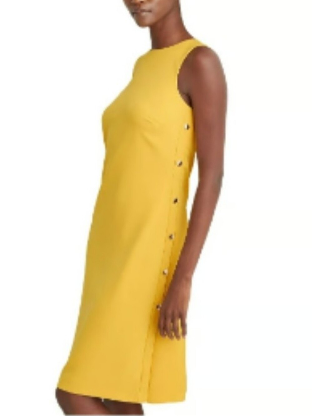 RALPH LAUREN Marigold Sheath Sleeveless Dress in Bright Yellow Sz 12
